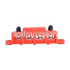 New Red & Black 5/16″ 4 Stud Power Distribution Block -BUSBAR- With Cover
