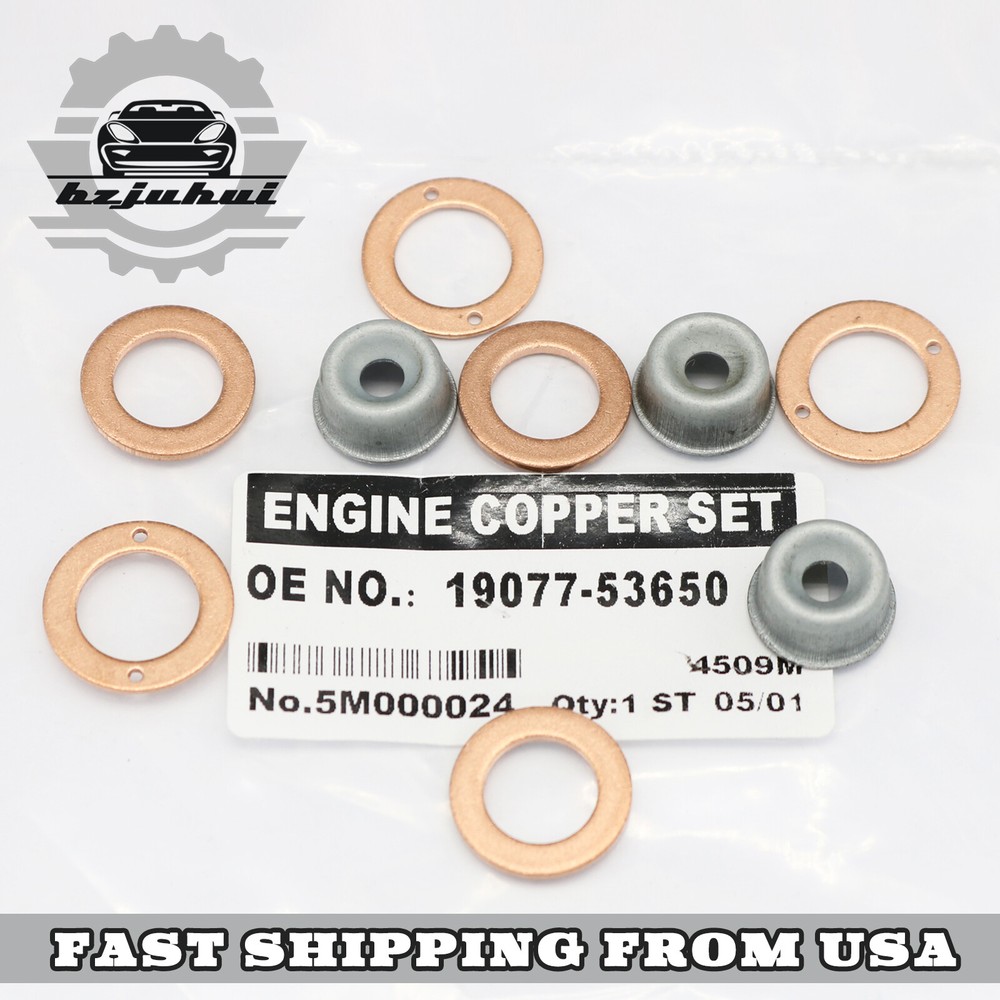 Injector Seal Kit With Heat Shield 19077-53650 Fits Kubota D1105, 3 Cylinder US