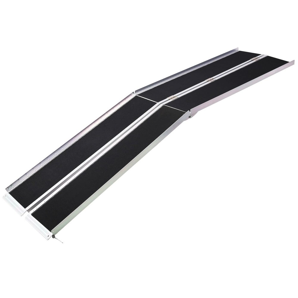 Portable Aluminum Wheelchair Ramp Non Skid Home Threshold Ramp 800LB Capacity