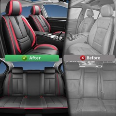Acura RSX 2022-2026 All Weather Seat Covers Black Red Waterproof Leather Airbag