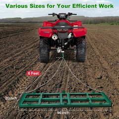 Garvee Drag Harrow Driveway Leveling Rake 8 Ft Driveway Drag For Gravel 6 Ft