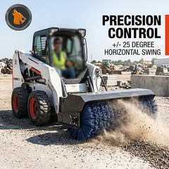 Wolverine 72″ 25° Angle Broom Sweeper Hydraulic Skid Steer Loader Attachment