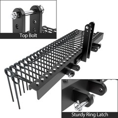60 Inch 3 Point Tractor Rake Pine Straw Needle Rake Durable Powder Coated Steel