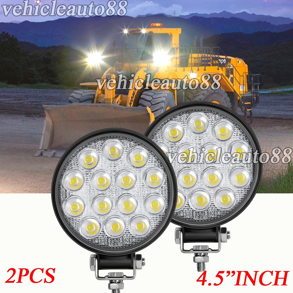 2PC 4.5″ Digger Excavator Work Light Lamp Round fit for Komatsu Hitachi Kubota