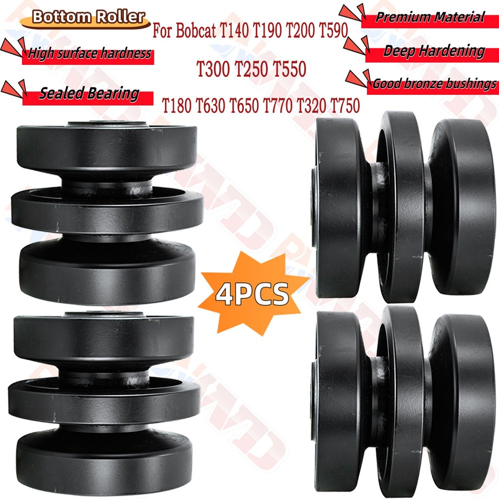 4PCS Bottom Roller fit Bobcat T140 T190 T200 T320 T300 T750 T590 T630 T650 T770