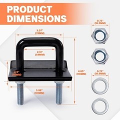 Hitch Stabilizer 2 Inch – Anti Rattle Hitch Clamp & Tightener for Trailers, Univ