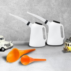 2 Pack 5 Quart Oil Measuring Container Oil Jug with Spout Automotive Funnels Set