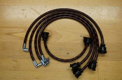 IH Farmall Cub Tractor Black & Red Cloth Covered Copper Core Spark Plug Wire Set