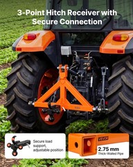 VEVOR 3 Point Trailer Hitch 2″ Receiver Tow Drawbar Category 1 Tractor 3 Balls