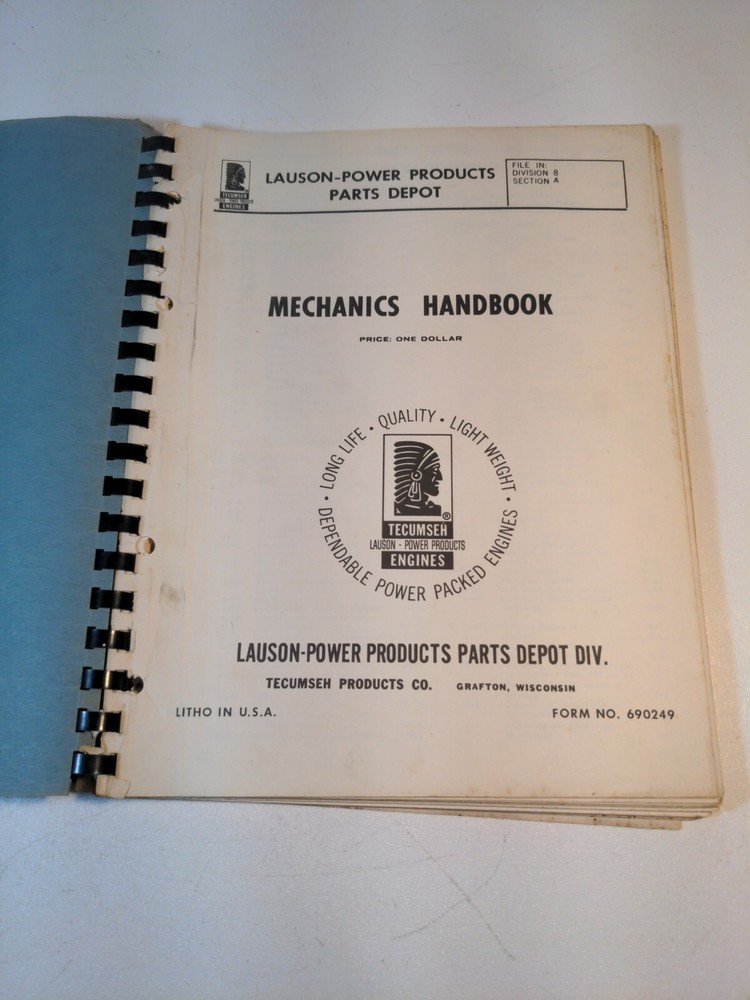 Lauson-Power Products Parts Depot Mechanics Handbook 2 & 4 Cyl Form No. 690249