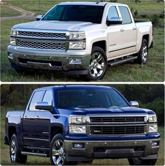 2014-2015 Chevy Silverado 1500 Headlights Assembly Chrome & Clear Left Right Set