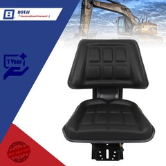 Black Steel/PVC Seat w/ Backrest Slide For Ford/New Holland John Deere