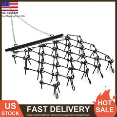 Drag Harrow 5×4.5Ft with 4Ft Chain 3/8” Tines for ATV UTV Lawn Tractor Leveling