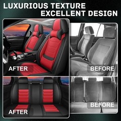 4Runner Seat Covers 2011-2026 Full Coverage Waterproof Red Black Full Set