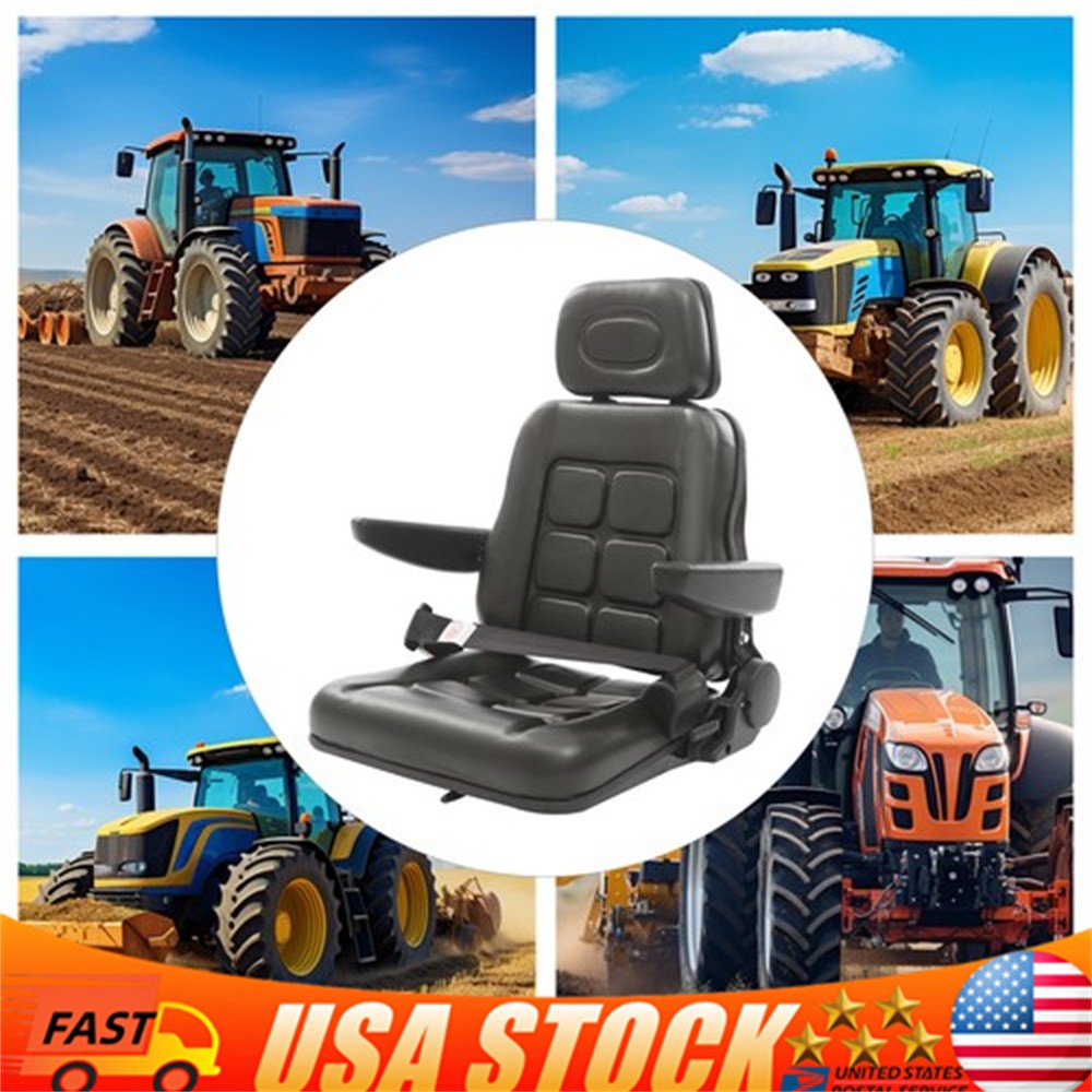35°-180° Adjustable Tractor Seat Universal Forklifts Chair PVC Harvester Seating