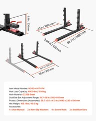 VEVOR 4000 lbs Pallet Forks 60″ Tractor Forks with Anti-Tilt & Stabilizer Bar