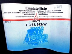 Ersatzeilliste KHD Deutz – 2974146 – F 3-6 L 912/W – SPARE PARTS CATALOGUE