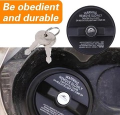 1 PC Car Locking Gas Cap, Gas Locking Fuel Cap with Two Keys, Replace Parts #105