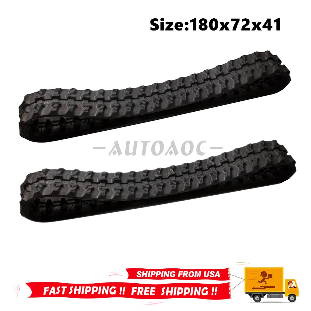 2PCS Heavy Duty Rubber Tracks w/ 180x72x41 for AGT CBT23 CRT23 Mini Skid Steers