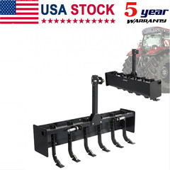 Garvee 55 Inch Box Blade w /6 Adjustable Shanks for Tractor CAT 0 Tractors