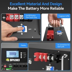 RVPOZWER 5.12kWh 48V 100Ah Server Rack Battery LiFePO4 Lithium Battery 100A BMS