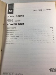 John Deere 404 Series Power Unit Service Manual