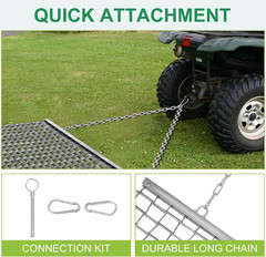 ATV/UTV 4 X 4 Feet Baseball Field Drag, Lawn Leveling Steel Mesh Heavy Duty Surf