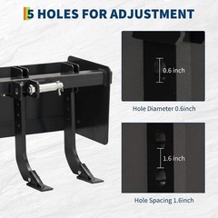 55 Inch Tractor Box Blade Scraper Heavy Duty CAT 0 Land Leveler 6 Ripper Teeth