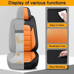 2 Seat Covers Front Only for Equinox EV 2024-2026 Black Orange