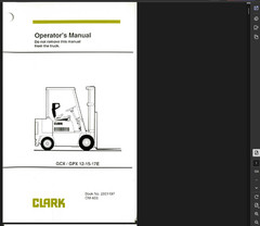 CLARK GPX 12E GPX12E FORKLIFT OPERATOR OWNER MANUAL PDF ON USB