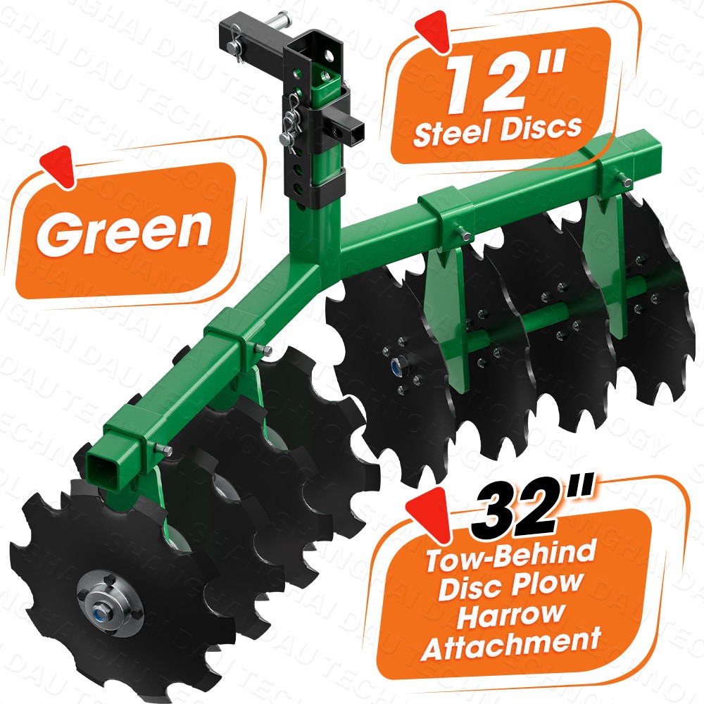 Heavy Duty ATV/UTV Disc Plow Harrow w/32″ Cut Width & 2″ Receiver Hitch Attach