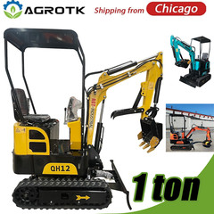 AGT QH12 Mini Excavator 1Ton Digger 13.5HP Engine Tracked Crawler B&S Gas EPA