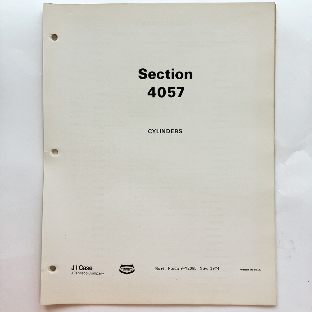JI Case Cylinders Diagrams & Service Manual 1974 Vintage Original OEM