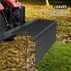 60 Inch 3 Point Tractor Rake Pine Straw Needle Rake Durable Powder Coated Steel