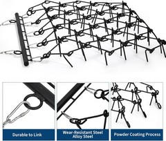 Drag Harrow for ATV & Tractor, 4×4 ft & 5×4.5 ft, 3/8″ 1/2″ Teeth, Tow Behind