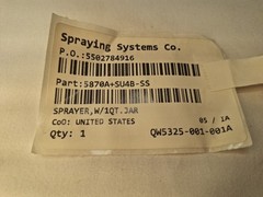Spraying Systems 5870A+SU4B-SS FOG GUN W/O BTL 4B SET UP, ECOLAB 94502010