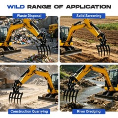 Rake Attachment Tools For Mini Excavator 1-1.5 Ton Excavator Digger Heavy-duty