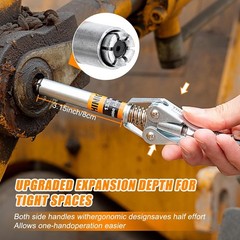 THINKWORK Grease Gun Coupler Set, Double Handle Extra Reach Strong Lock on Greas