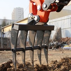 Rake Attachment For Mini Excavator 1 Ton To 1.5Ton Digger 5 Tooth with Two Pins