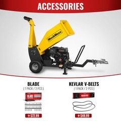 MechMaxx 5 inch 420cc 15hp Gas Powered Drum Wood Chipper With Towbar, PGS1500