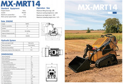 MX-MRT14 1543lbs Mini Skid Steer Loader Tracked 13.5HP RATO Gasoline Engine EPA