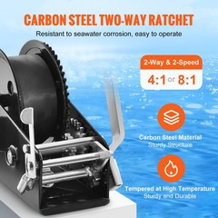 Hand Winch, 3500 lbs Pulling Capacity, Boat Trailer Winch Heavy Duty Rope Crank