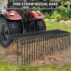 60″ / 72″ Pine Straw Rake 3 Point Landscape Rake Tractor Attach for Cat 0 Cat 1