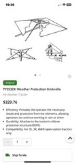Umbrella For John Deere Tractor ROPS