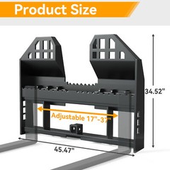 Pallet Fork Frame W/ 2″ Receiver Attachment for Skid Steer Tractor 4000LBS Heavy