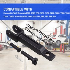A20-6014 Single Tow Hook for Peterbilt & Kenworth w/ Pull Pin Frame Pin A65-6008