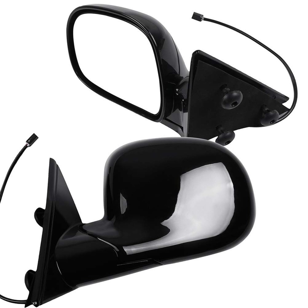 Pair Black Smooth Glass Side Mirrors 1994-1997 Chevy S10 Manual Fold Non-Heated