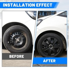 14 Inch Hubcaps Iron Hub ABS Black Matte Set of 4 5076Style Car Truck SUV