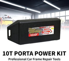 10 Ton Hydraulic Porta Power Kit, 17-Piece Auto Body Repair Set with Case