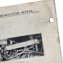 Massey Harris No 6 Semi Mounted Mower Manual Tractor Implement